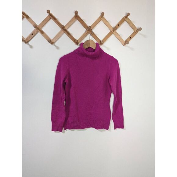French Connection Magenta Pink Turtleneck Knit Pullover Sweater - Size M - Picture 1 of 7